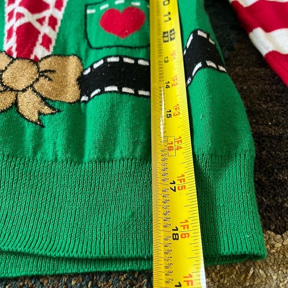 Green & red elf sweater #uglychristmas
Children's small. measurements in pics - Picture 5 of 5